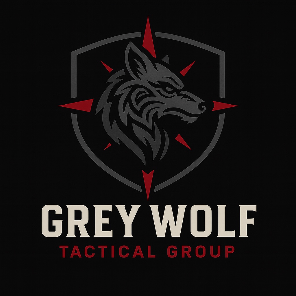 Grey Wolf Tactical Group wolf and shield logo